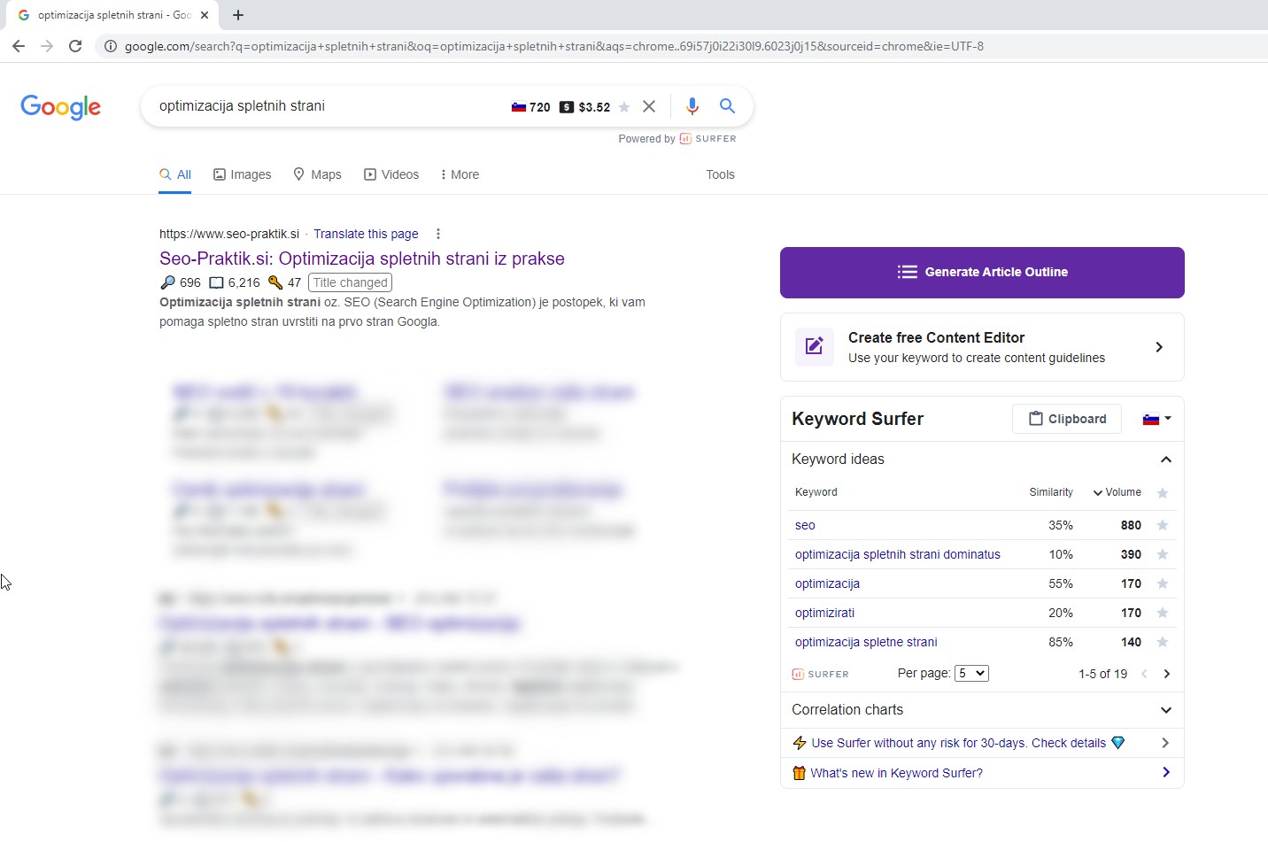 brezplačna seo orodja